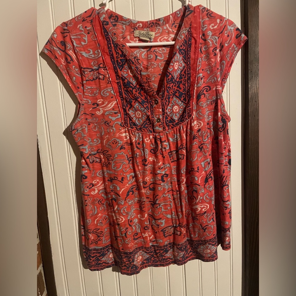 Womens Lucky Brand short sleeved shirt size medium